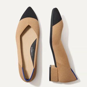 NWOT Rothy's The High Point Heel Camel Tan Black Captoe Size 9